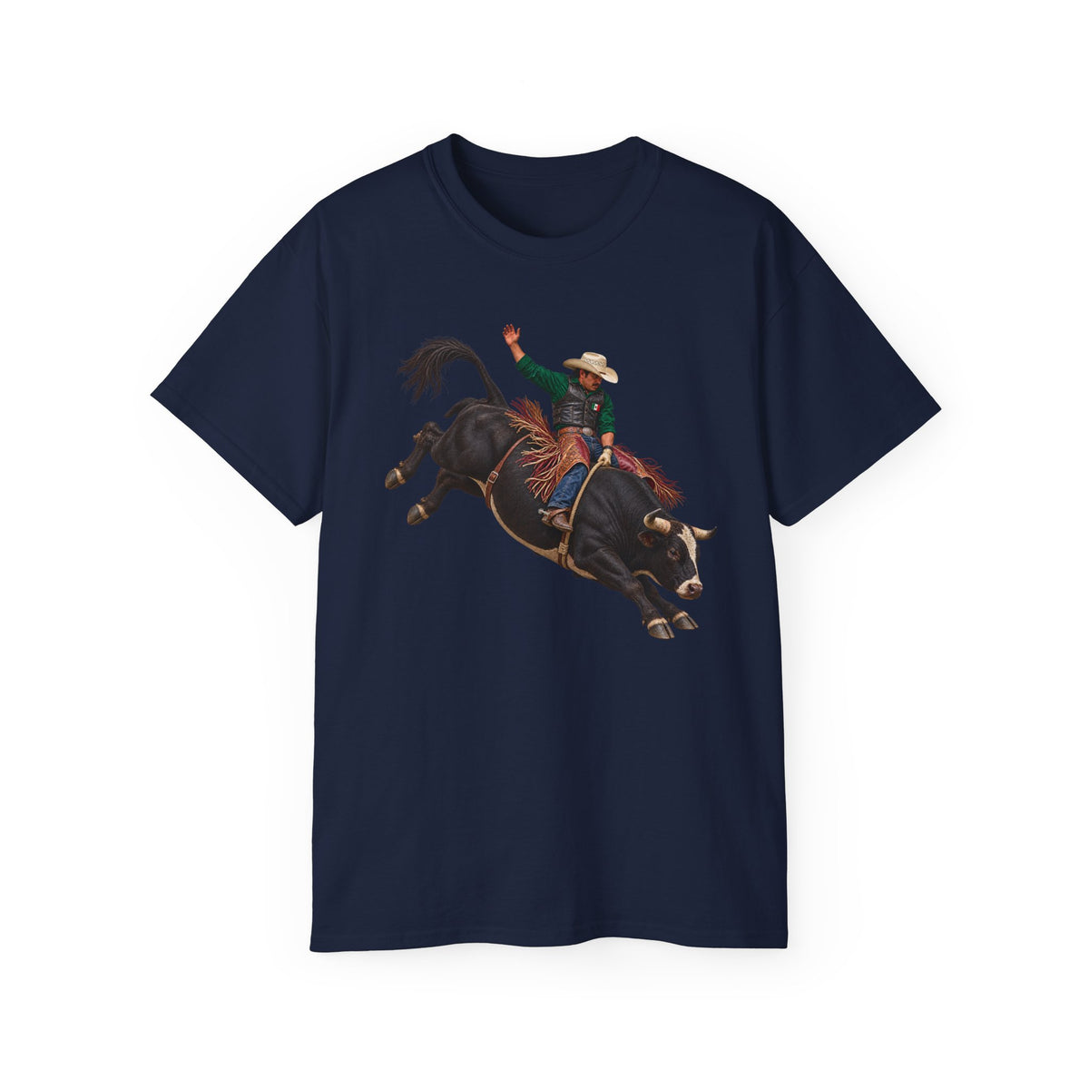 Unisex Ultra Cotton Tee - Cowboys - Bull Rider - Latino - without Text - 3D Transparent