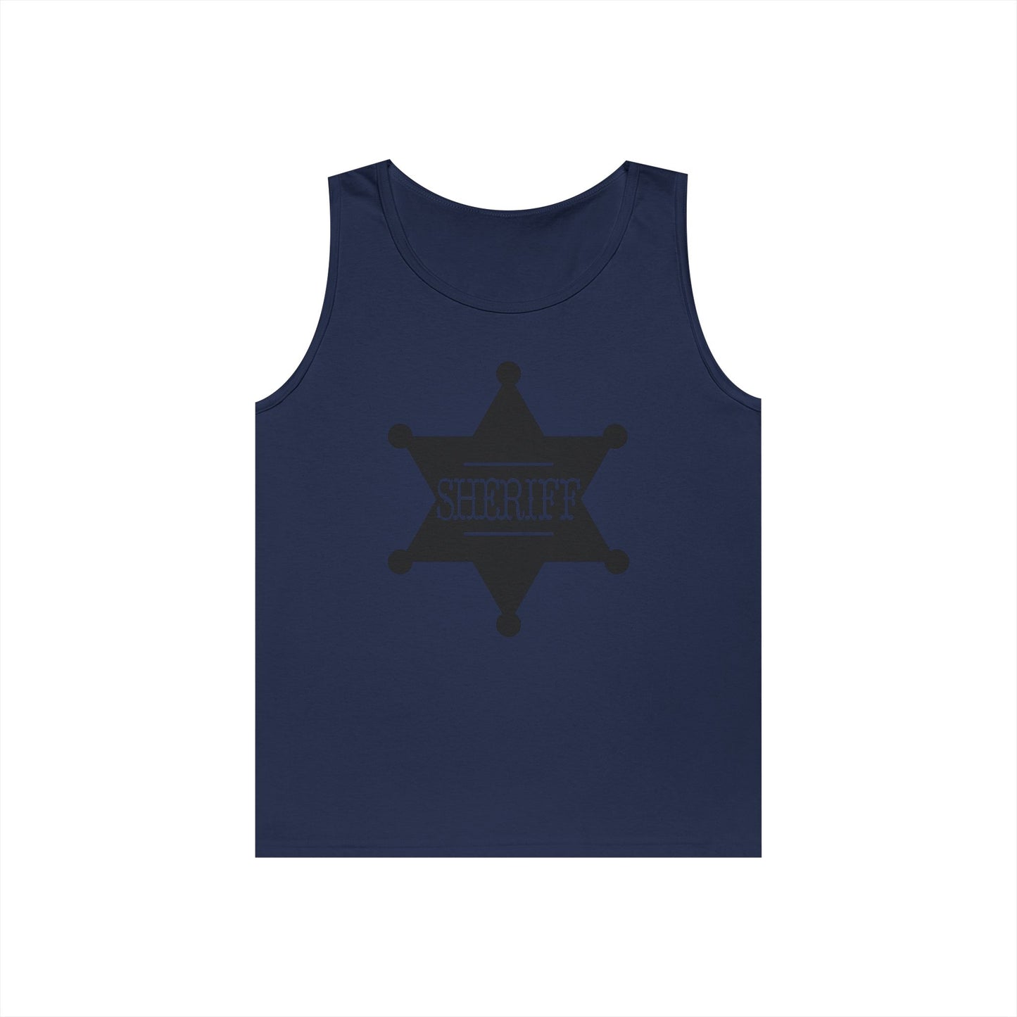 Unisex Heavy Cotton Tank Top - Sheriff Badge w Txt Sheriff X 300
