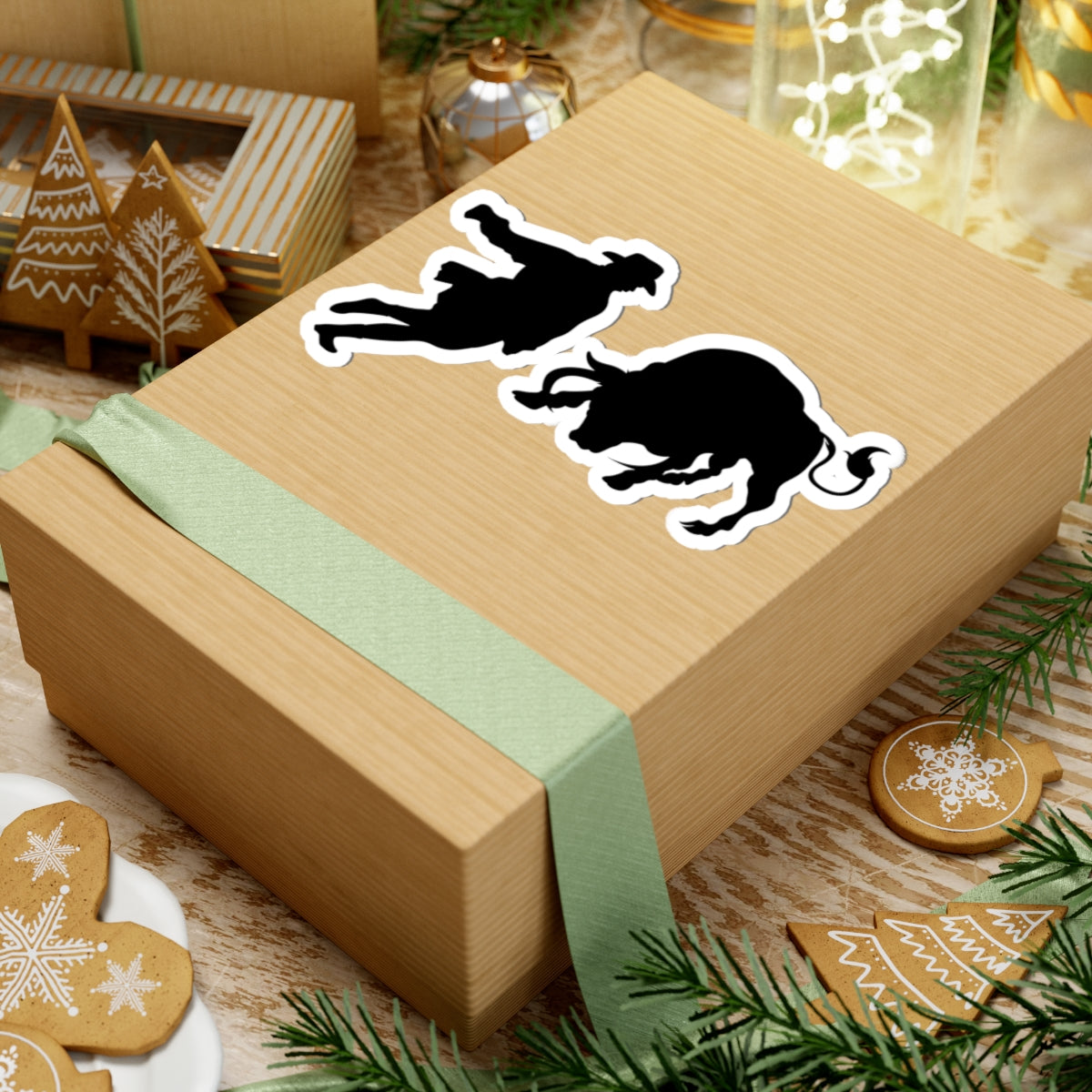 Kiss-Cut Stickers - Clown and Bull - Silhouette