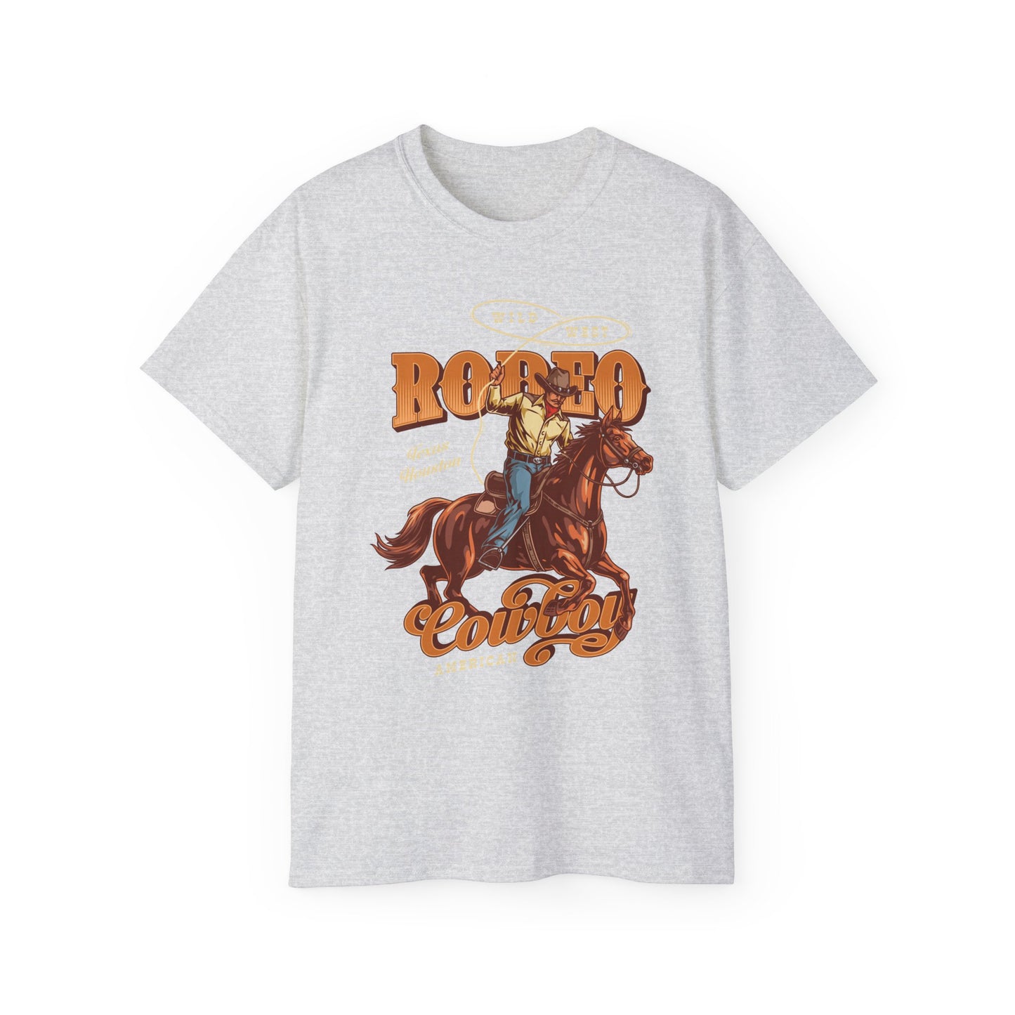 Western Rodeo Cowboy Tee - Fun Casual Shirt for Rodeo Fans, Gift for Country Lovers, Festival Outfit, Everyday Wear, Rodeo Apparel - Wild West - Houston, Texas - American Rodeo Cowboy