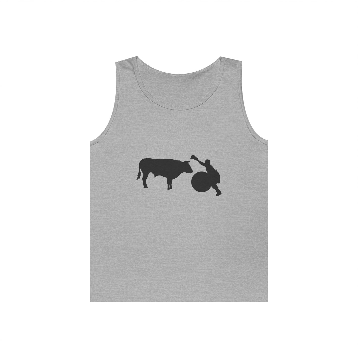 Unisex Heavy Cotton Tank Top - Clown and Bull - Silhouette - V2