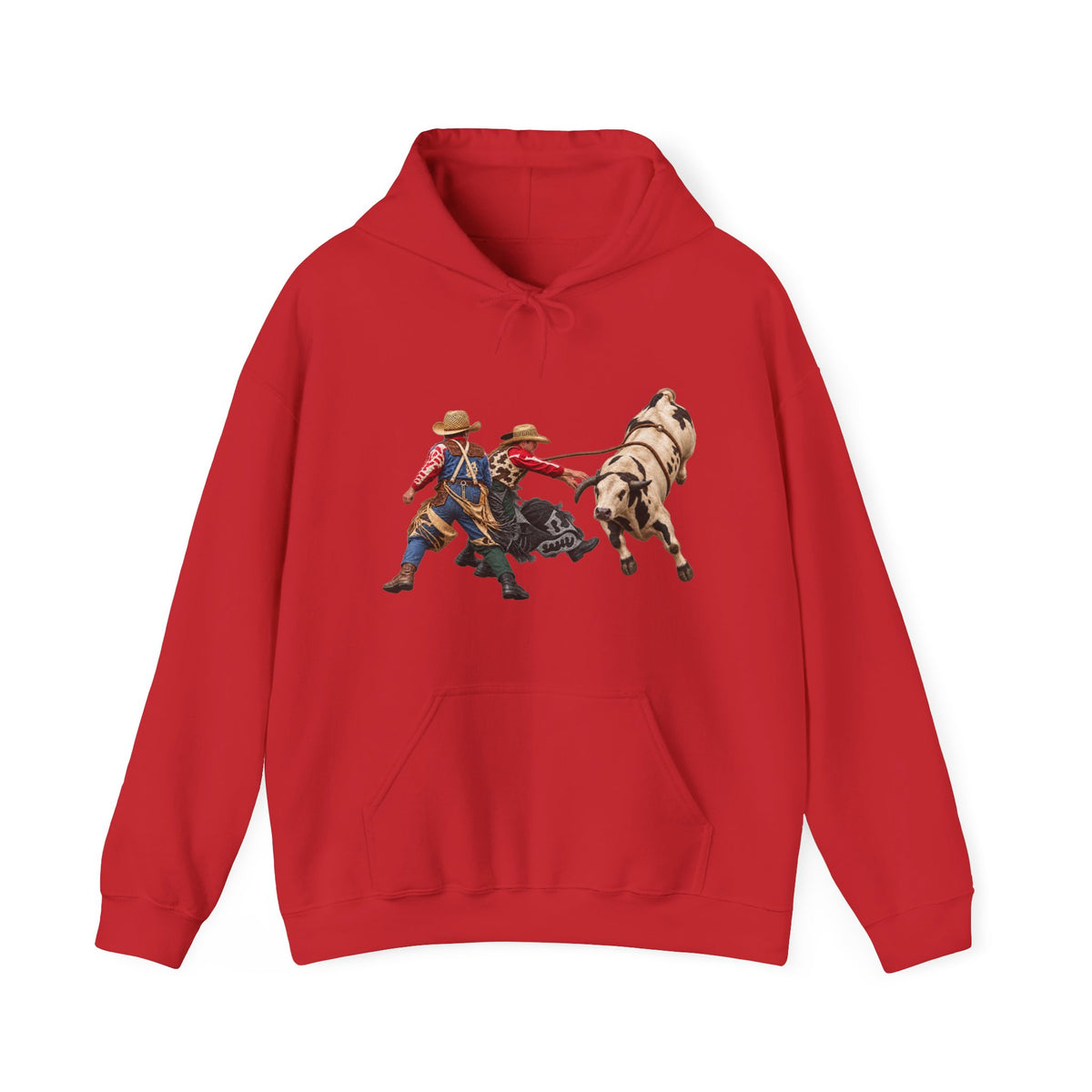 Hoodie — Cowboys - Clowns and Bull - without Text - 3D Transparent