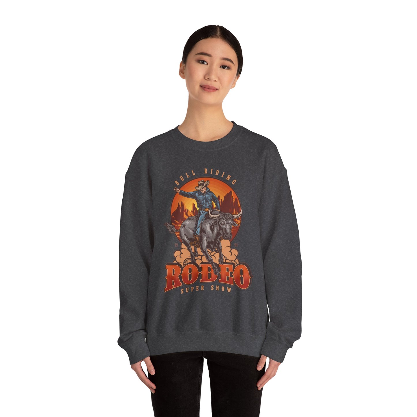 Crewneck Sweatshirt - Bull Riding - Rodeo Super Show