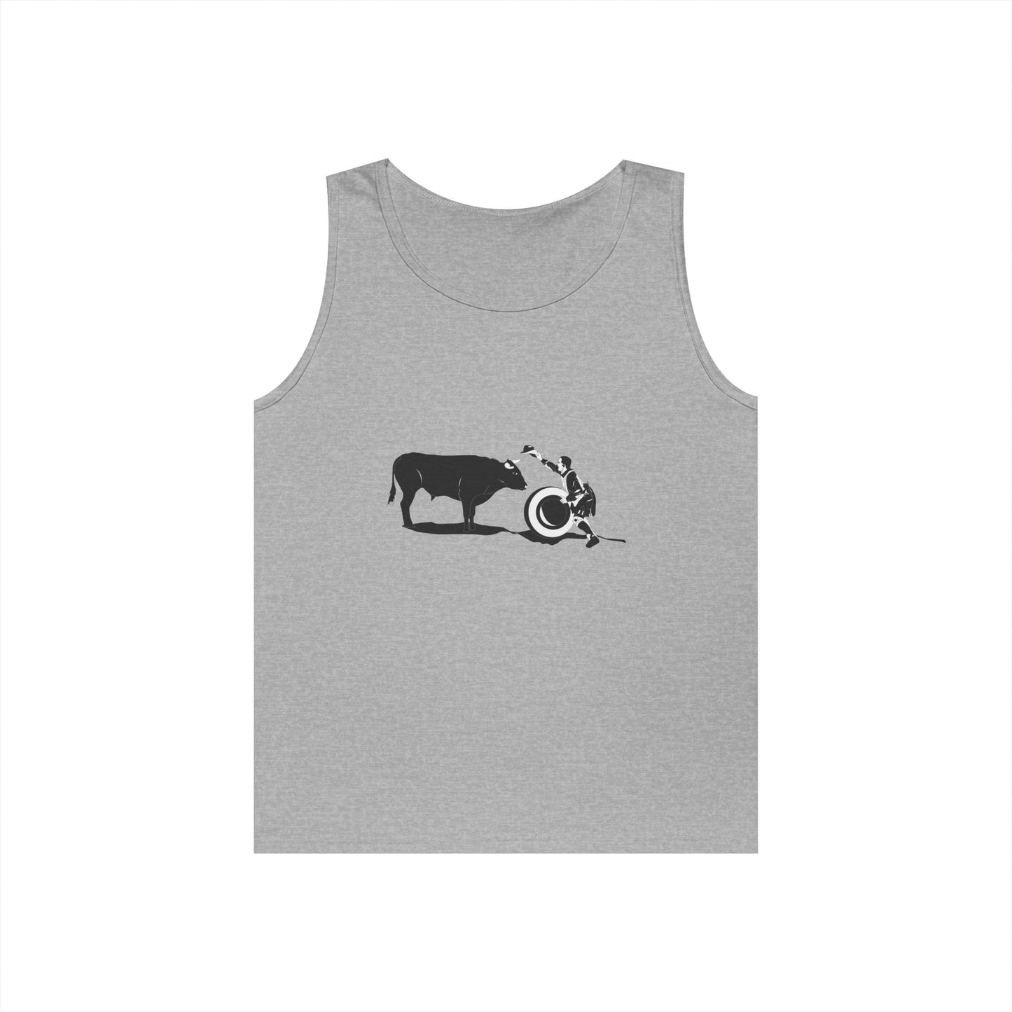 Unisex Heavy Cotton Tank Top - Clown and Bull - BW