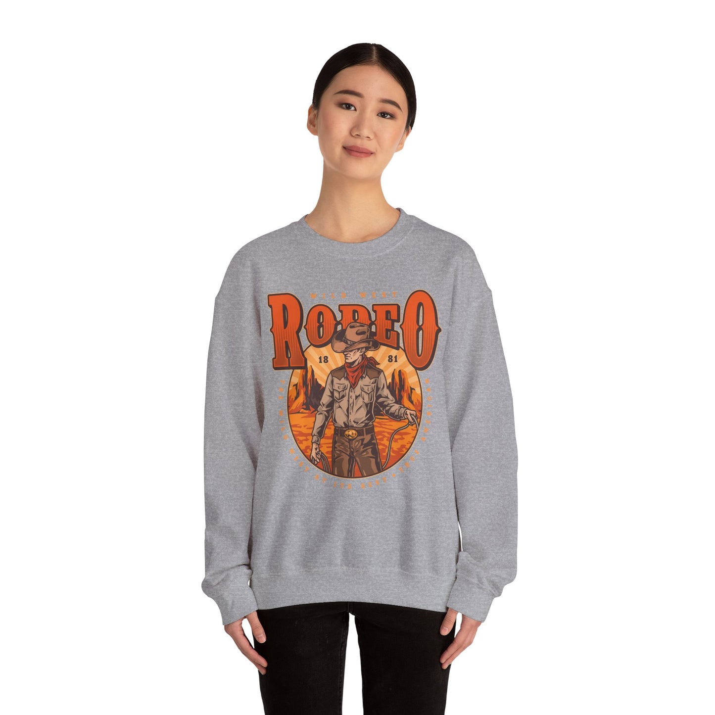 Crewneck Sweatshirt - Wild West Rodeo - True American - The Wild West At Its Best
