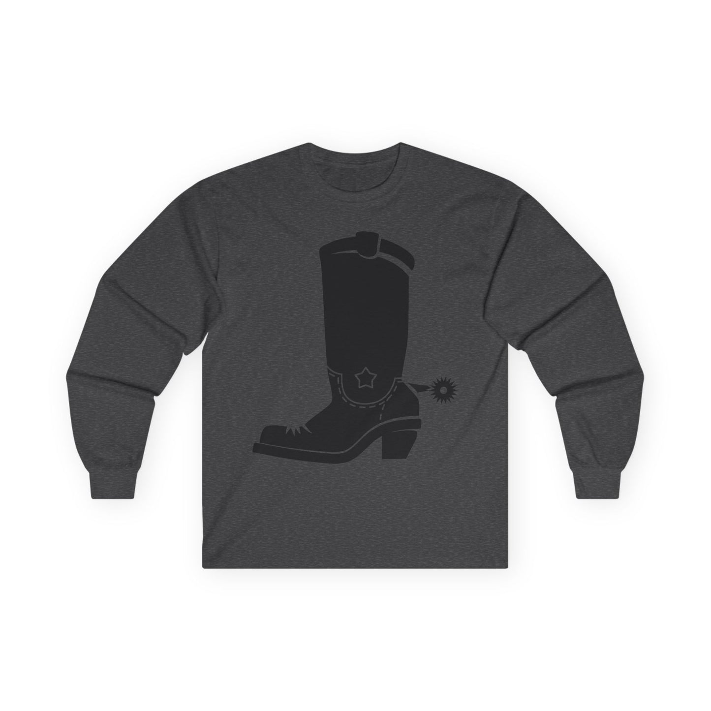 Unisex Ultra Cotton Long Sleeve Tee - Western Boot with Spur X 300