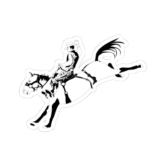 Kiss-Cut Stickers - Cowboy - Bronco Buster - BW