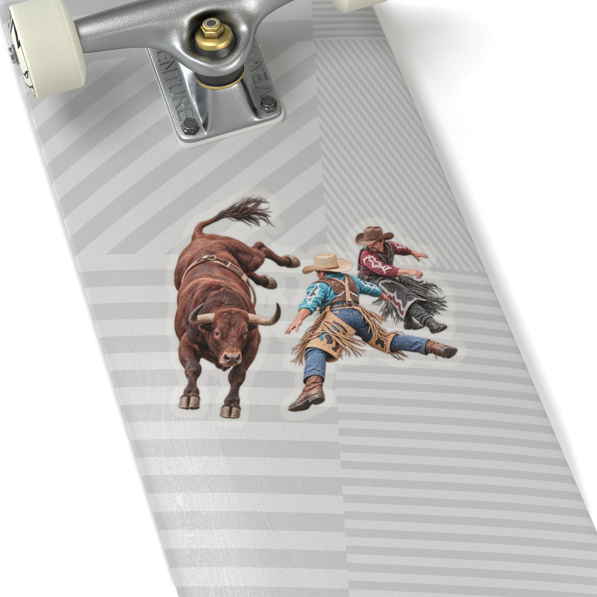 Kiss-Cut Stickers - Cowboys - Clowns and Brown Bull - without Text - 3D Transparent