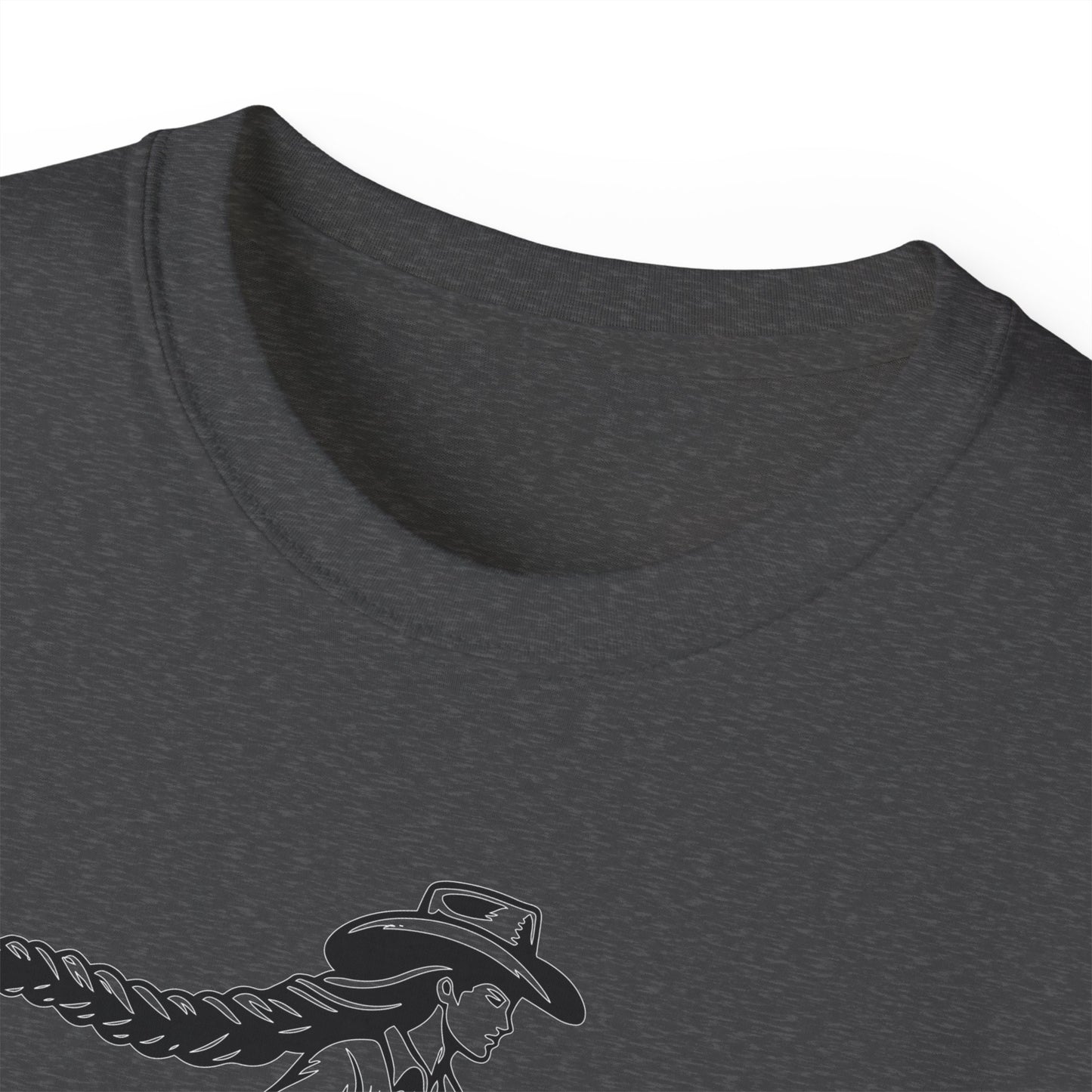 Unisex Ultra Cotton Tee - Cowgirl Riding Horse - Windblown