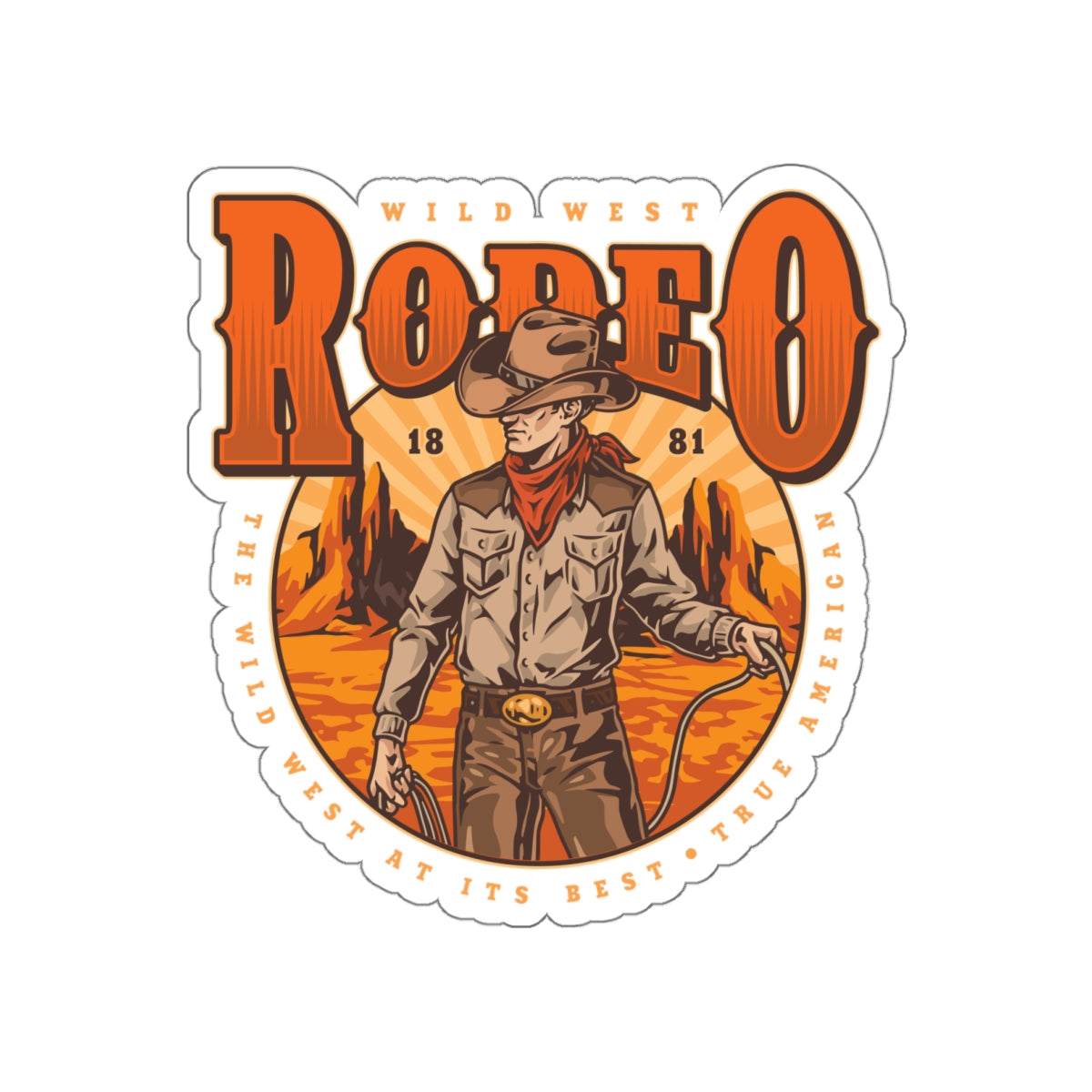 Die-cut stickers - Wild West Rodeo - True American - The Wild West At Its Best