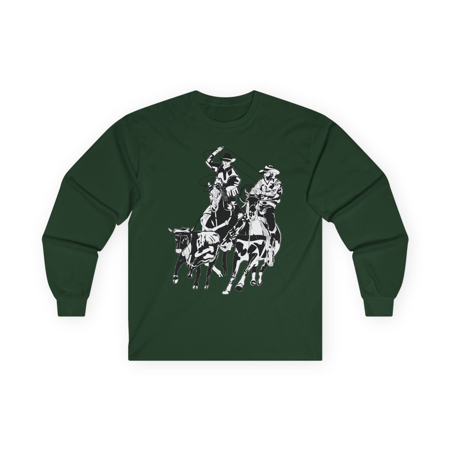 Unisex Ultra Cotton Long Sleeve Tee - California Rodeo - Salinas Team Roping - BW