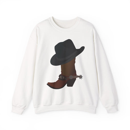 Crewneck Sweatshirt - Rodeo - Boots and Hat and Spurs