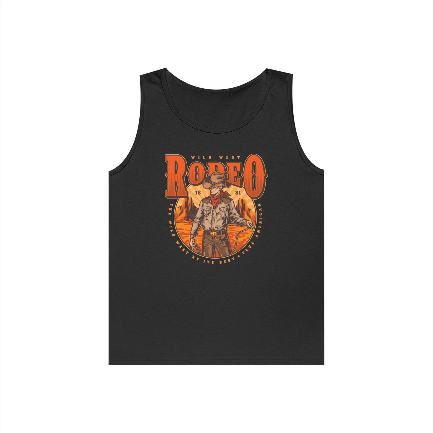 Unisex Heavy Cotton Tank Top - Wild West Rodeo - True American - The Wild West At Its Best