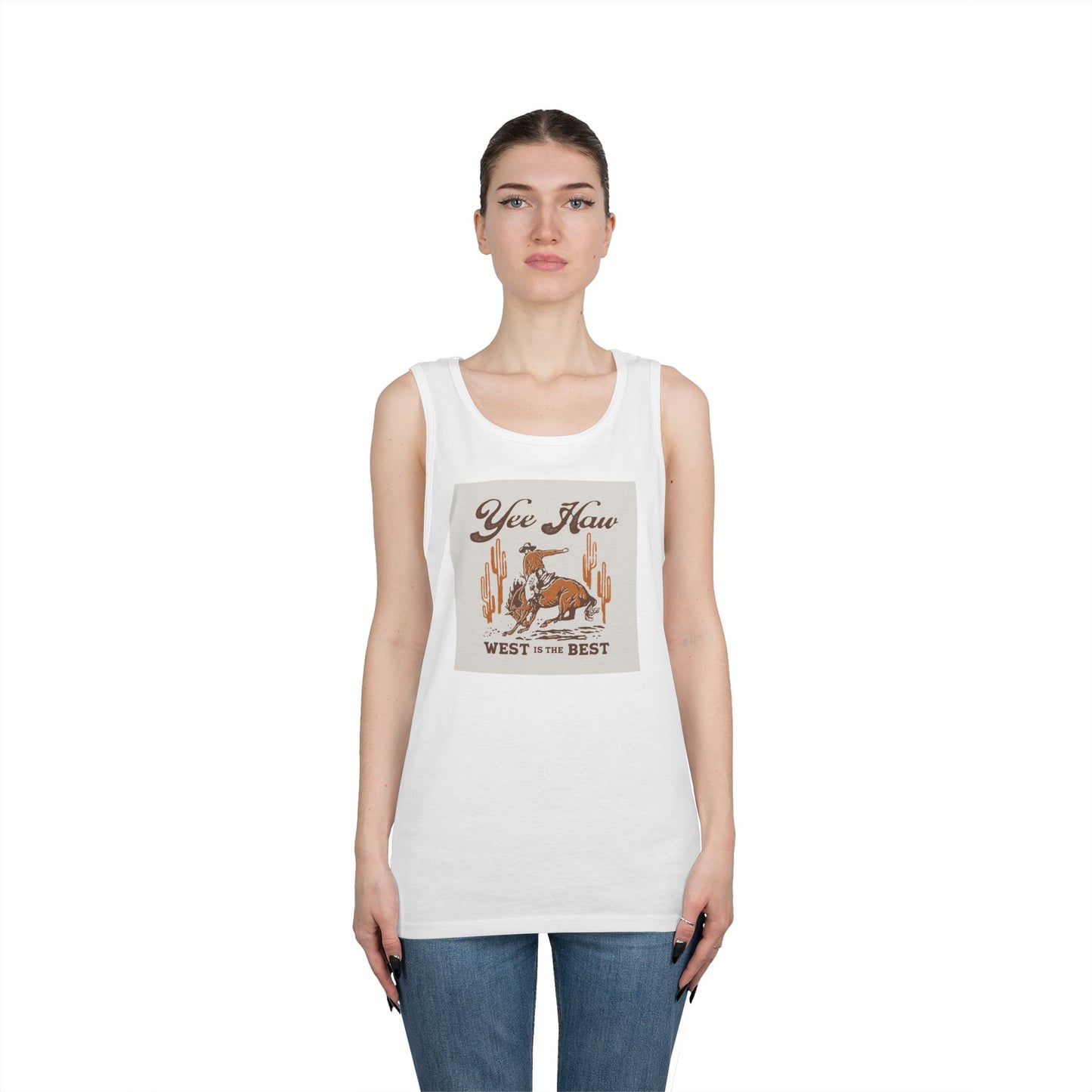 Unisex Heavy Cotton Tank Top - Wild West Cowboy - Yee Haw