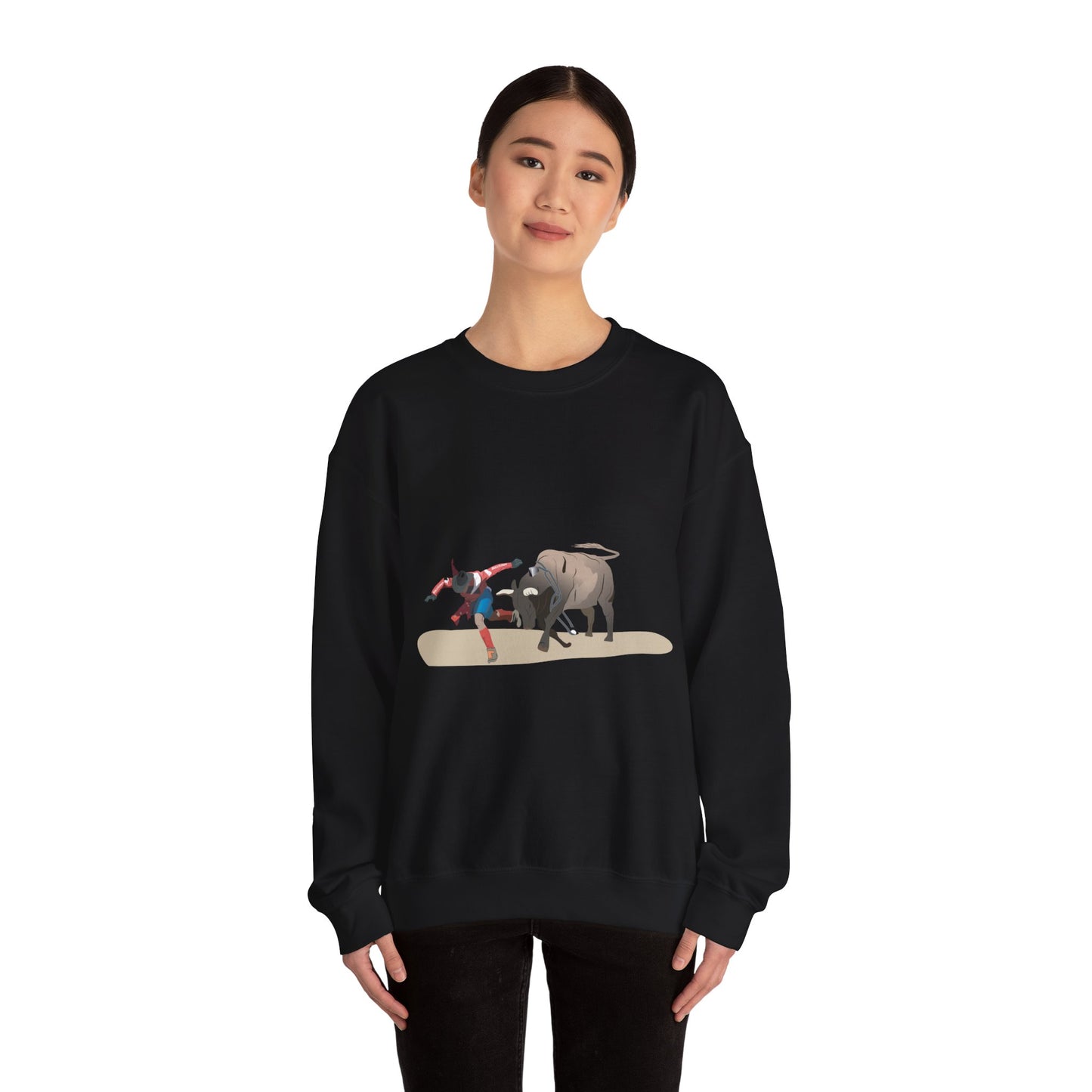 Crewneck Sweatshirt - Rodeo - Bull and Clown