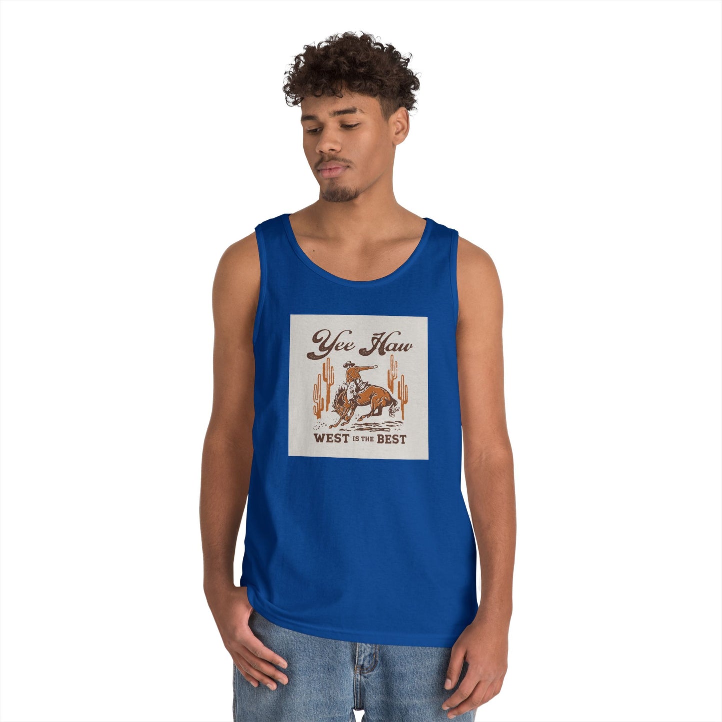 Unisex Heavy Cotton Tank Top - Wild West Cowboy - Yee Haw