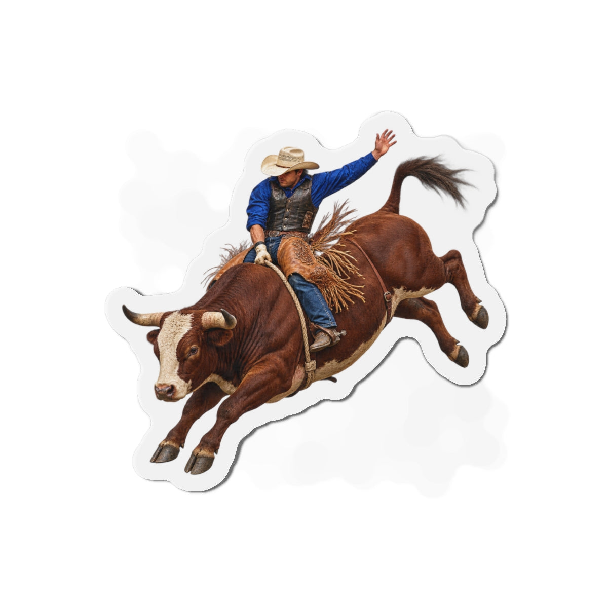 Die-Cut Magnets — Cowboys - Bull Rider - Mid Ride - without Text - 3D Transparent