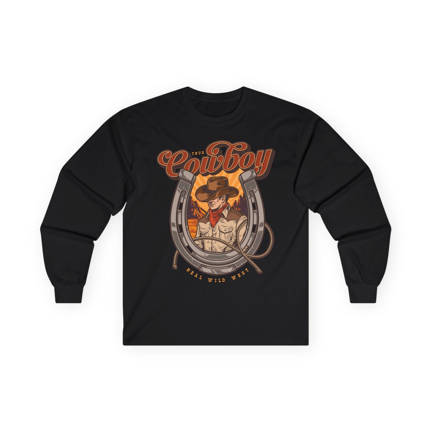 Unisex Ultra Cotton Long Sleeve Tee - True Cowboy - Real Wild West