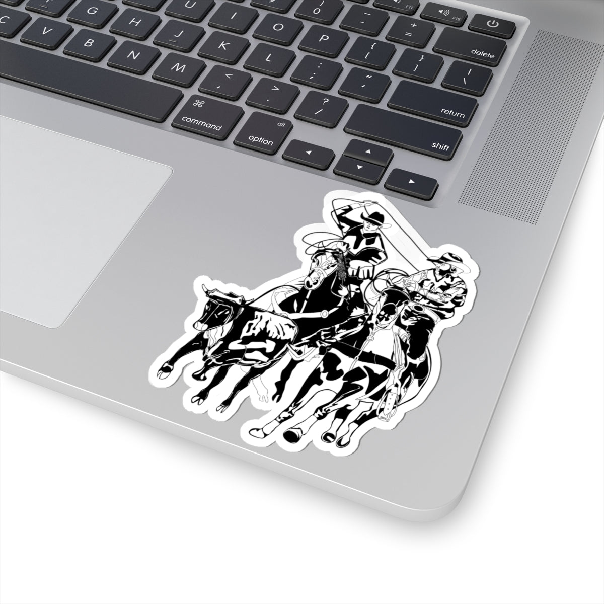 Kiss-Cut Stickers - California Rodeo - Salinas Team Roping - BW