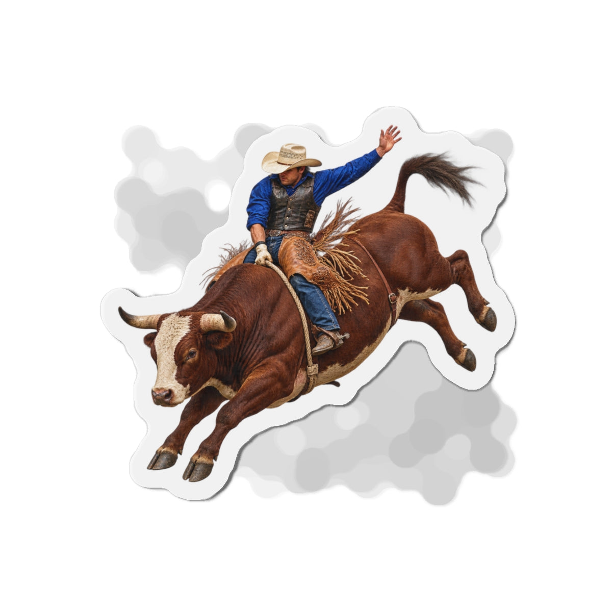 Die-Cut Magnets — Cowboys - Bull Rider - Mid Ride - without Text - 3D Transparent