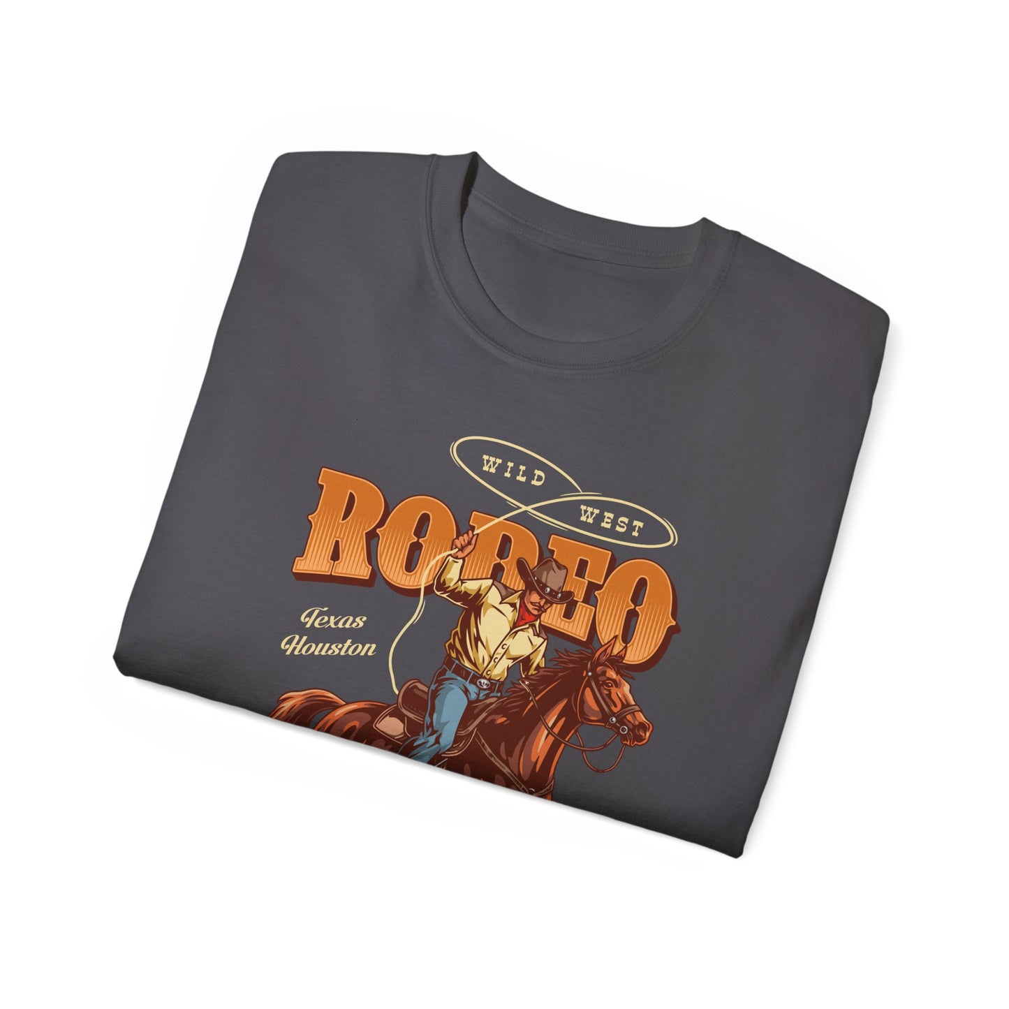 Western Rodeo Cowboy Tee - Fun Casual Shirt for Rodeo Fans, Gift for Country Lovers, Festival Outfit, Everyday Wear, Rodeo Apparel - Wild West - Houston, Texas - American Rodeo Cowboy
