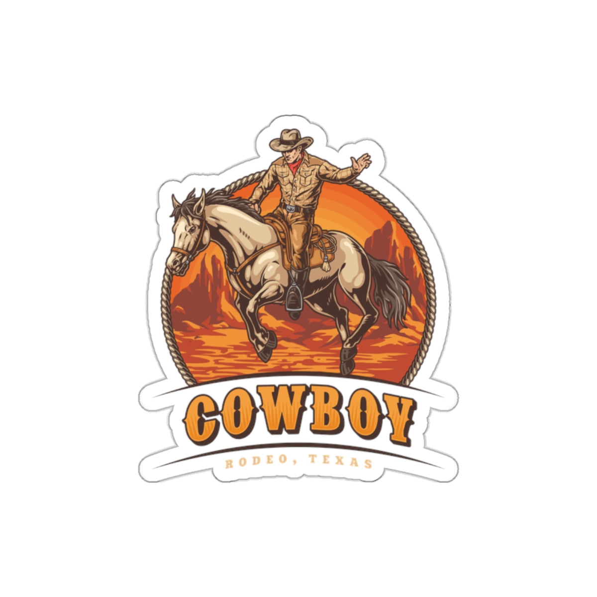 Die-cut stickers - Rodeo Cowboy - Texas