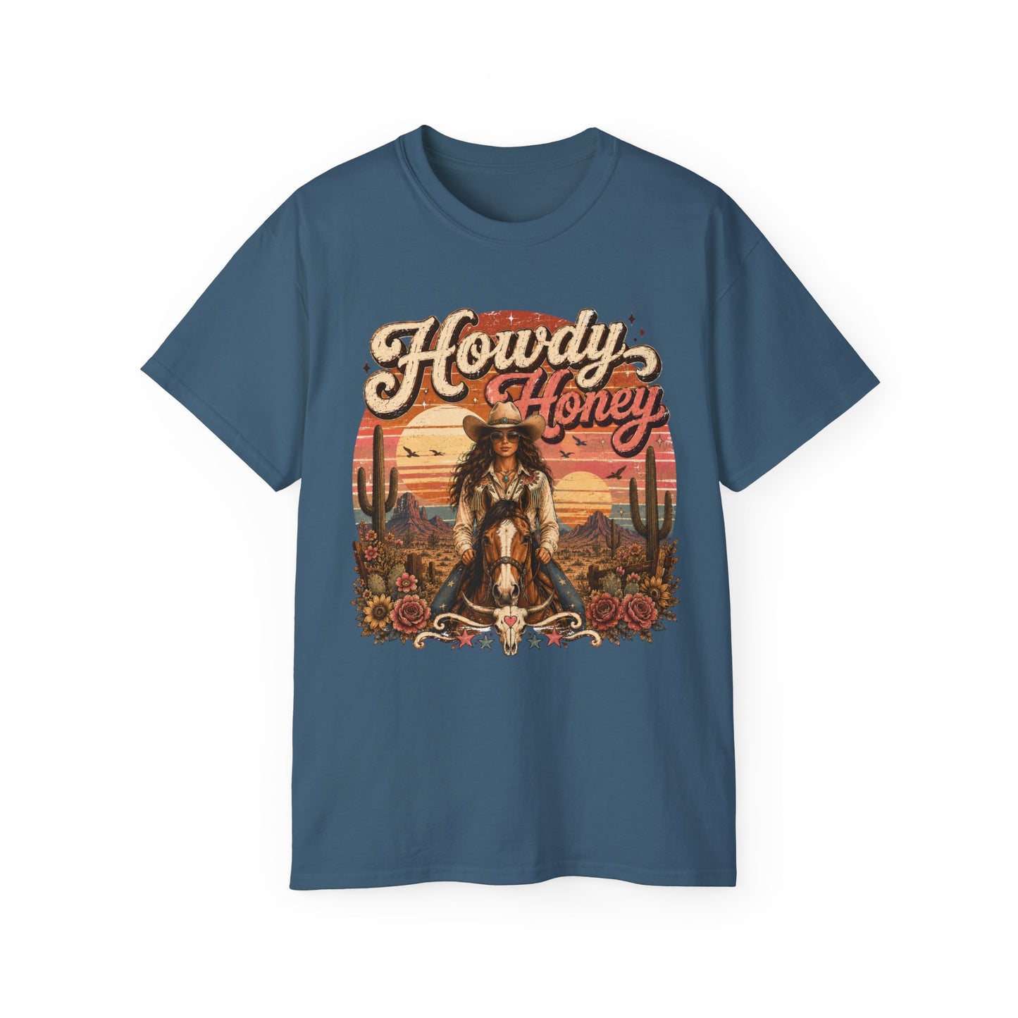 T-Shirt - Howdy honey cowgirl sunset vibes