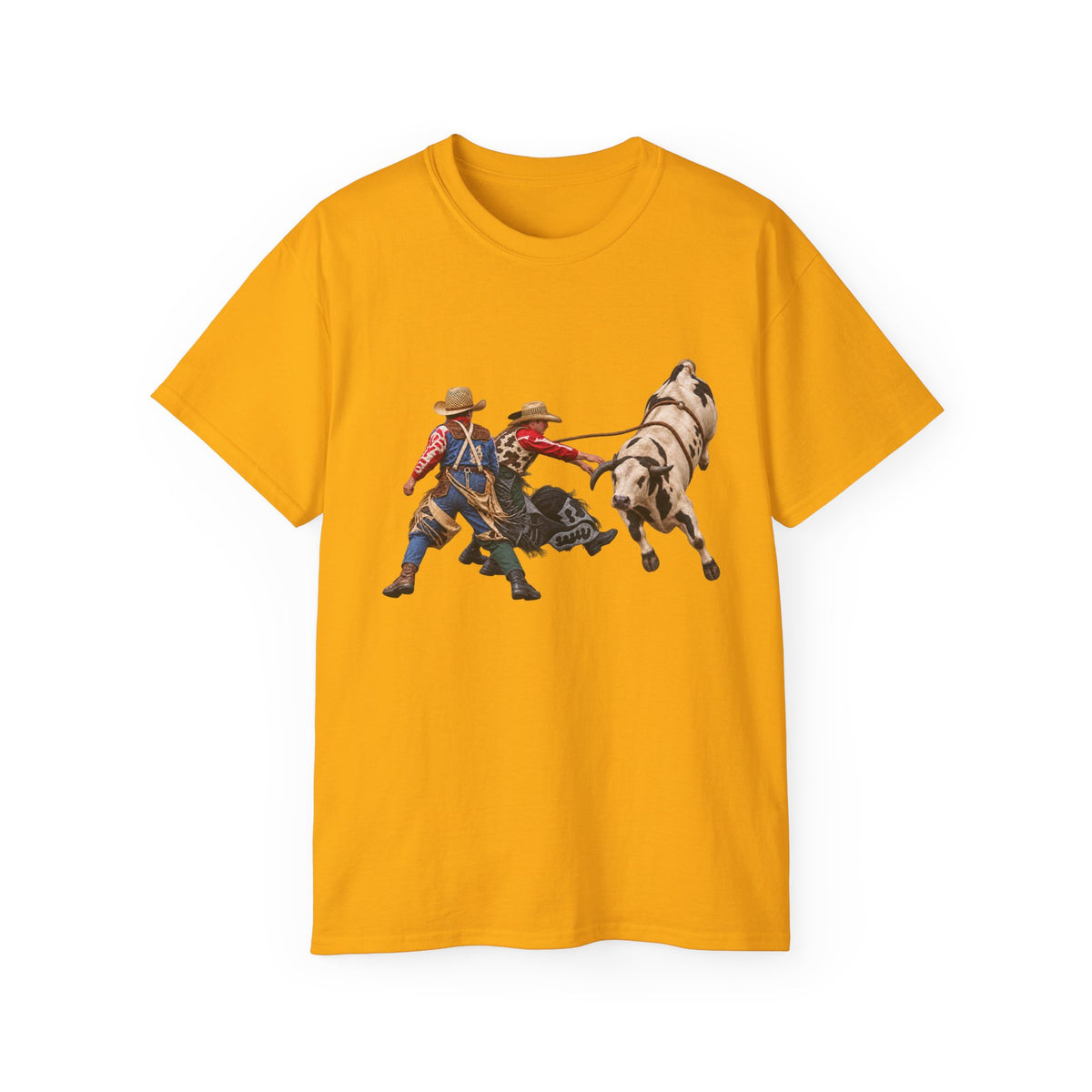 Unisex Ultra Cotton Tee - Cowboys - Clowns and Bull - without Text - 3D Transparent