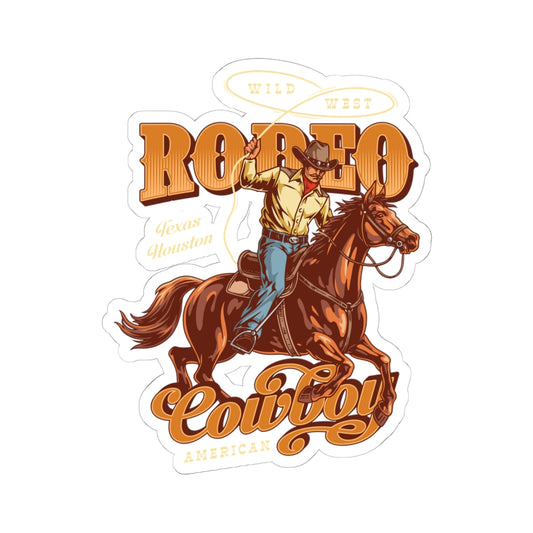 Kiss-Cut Stickers - Wild West - Houston, Texas - American Rodeo Cowboy