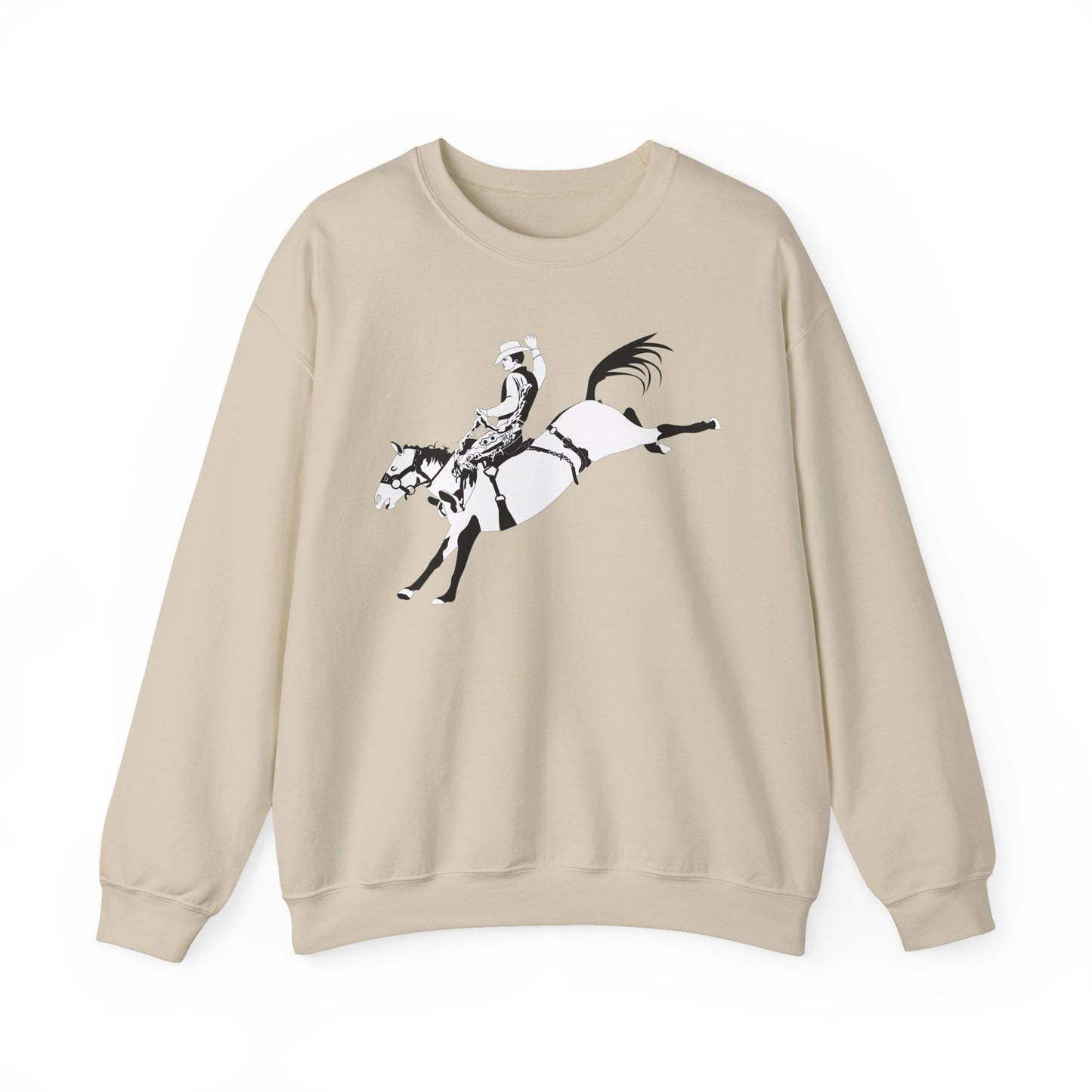 Crewneck Sweatshirt - Cowboy - Bronco Buster - BW