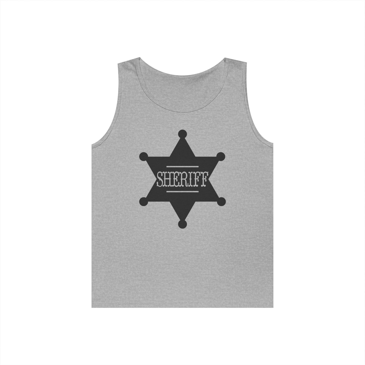 Unisex Heavy Cotton Tank Top - Sheriff Badge w Txt Sheriff X 300