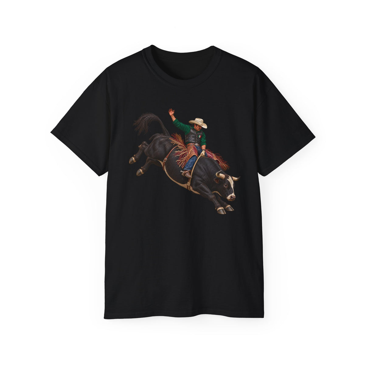 Unisex Ultra Cotton Tee - Cowboys - Bull Rider - Latino - without Text - 3D Transparent