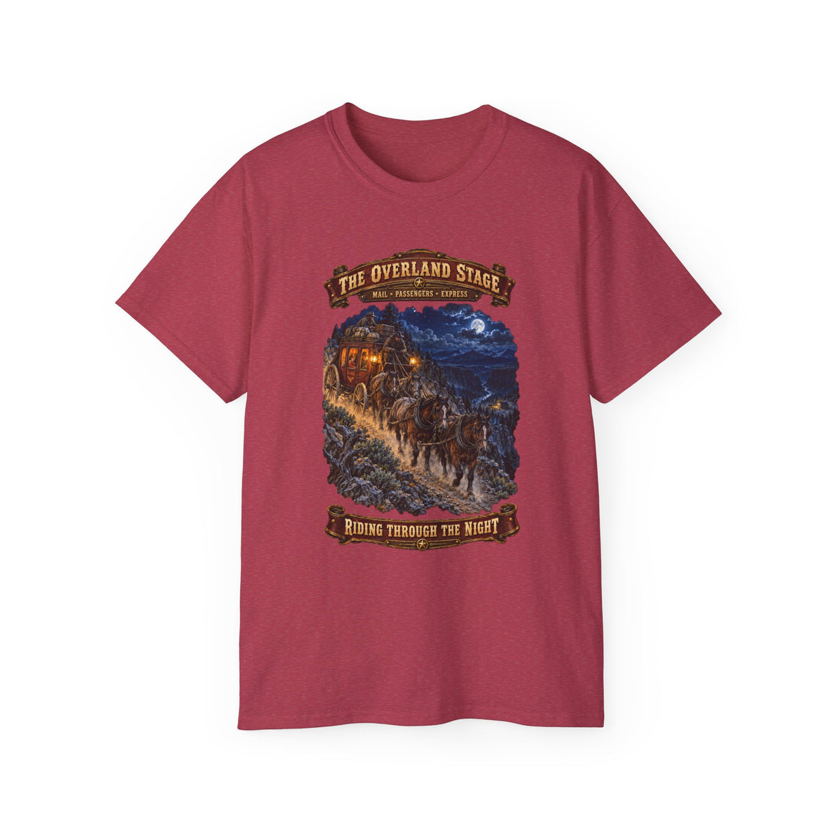 Unisex Ultra Cotton Tee - Night Ride Overland Stage - Dusty Trails - 3D - Enhanced