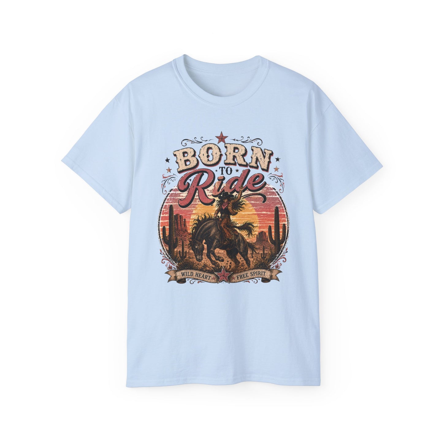 T-Shirt - Born to ride in the wild west