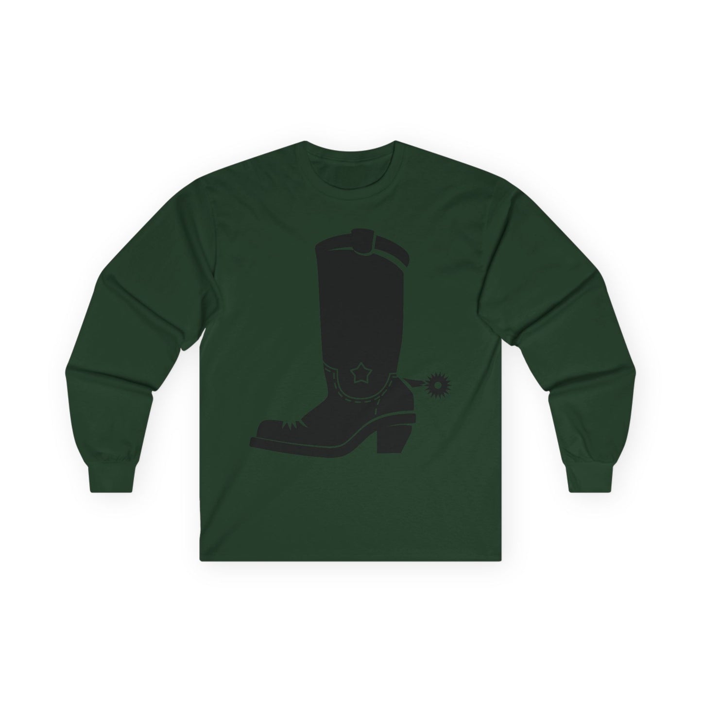 Unisex Ultra Cotton Long Sleeve Tee - Western Boot with Spur X 300