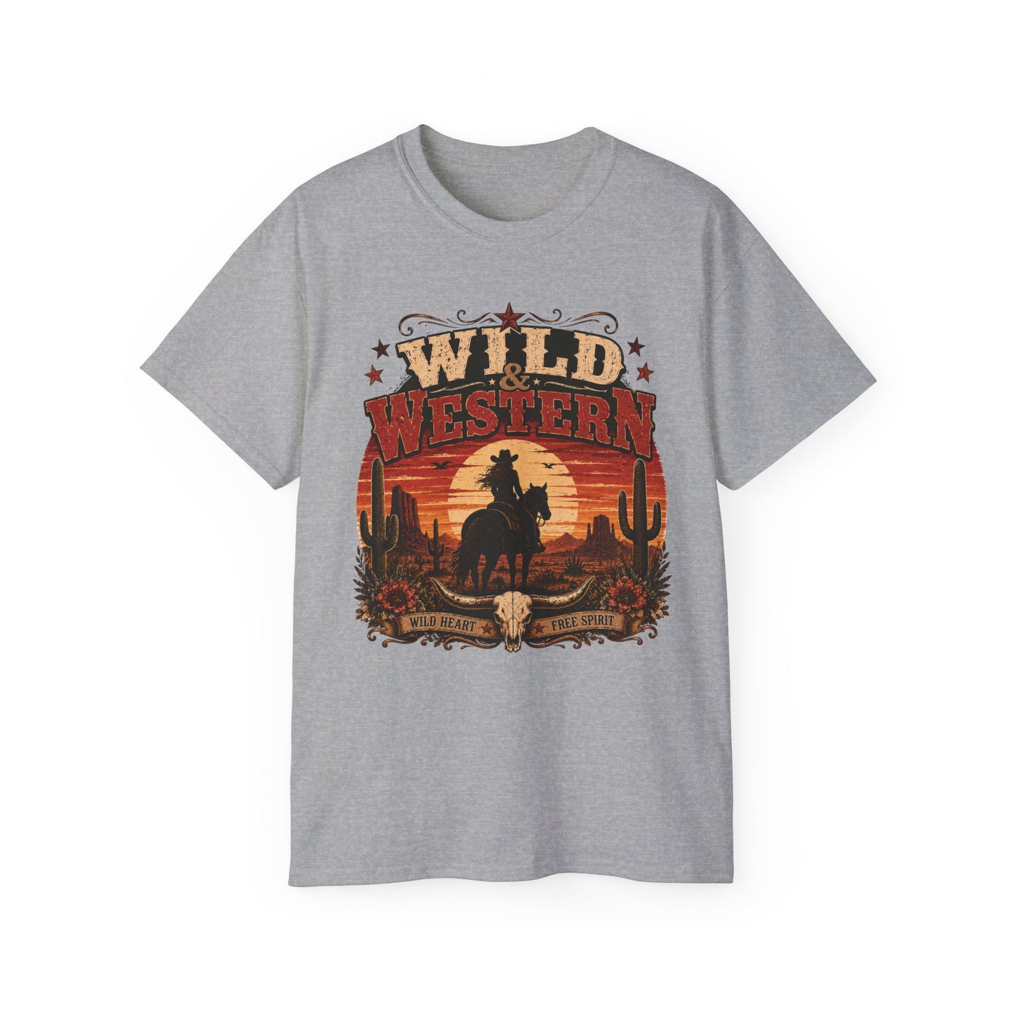 T-Shirt - Wild Western sunset ride