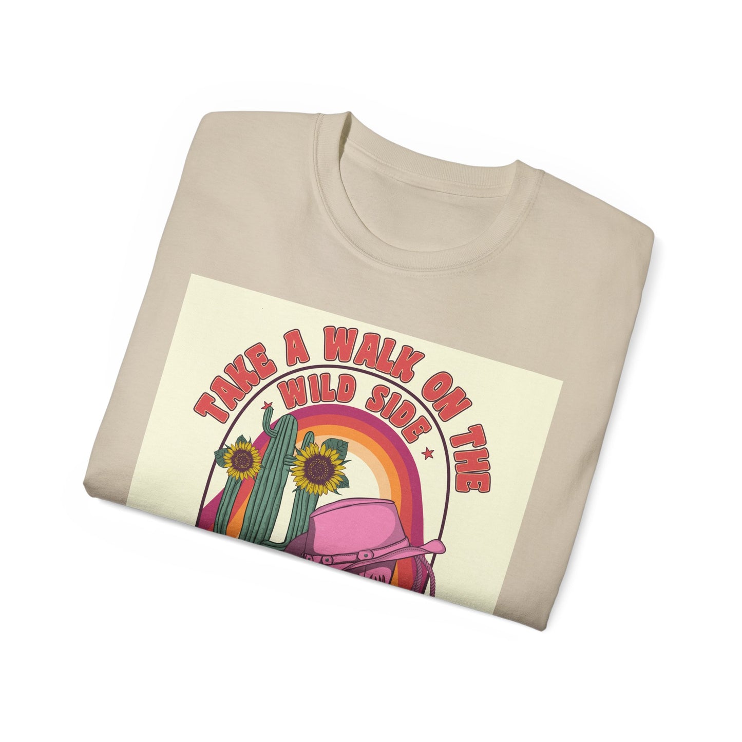 Unisex Ultra Cotton Tee - Cowgirl Sunset Boots & Cactus