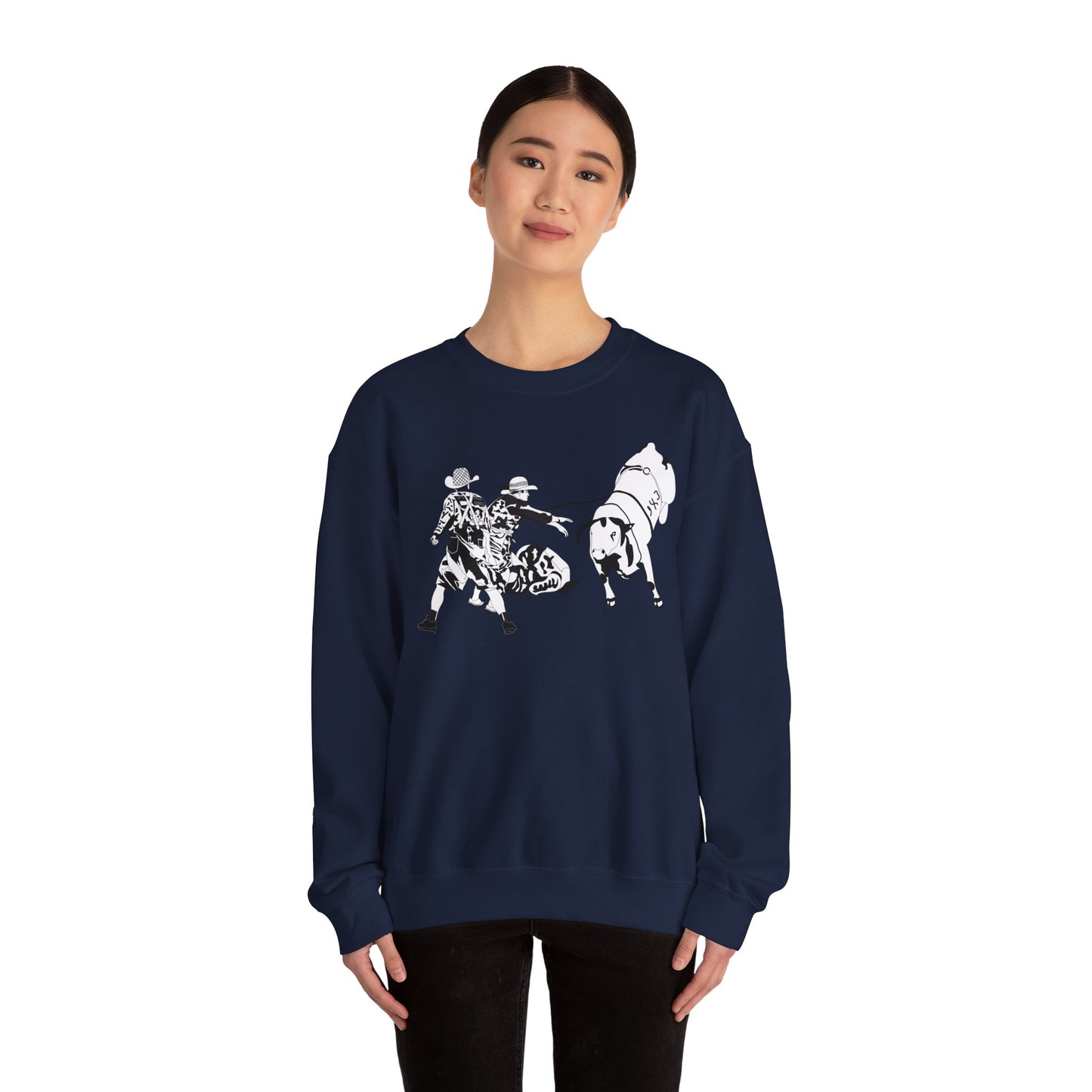 Crewneck Sweatshirt - Clowns and Bull - BW