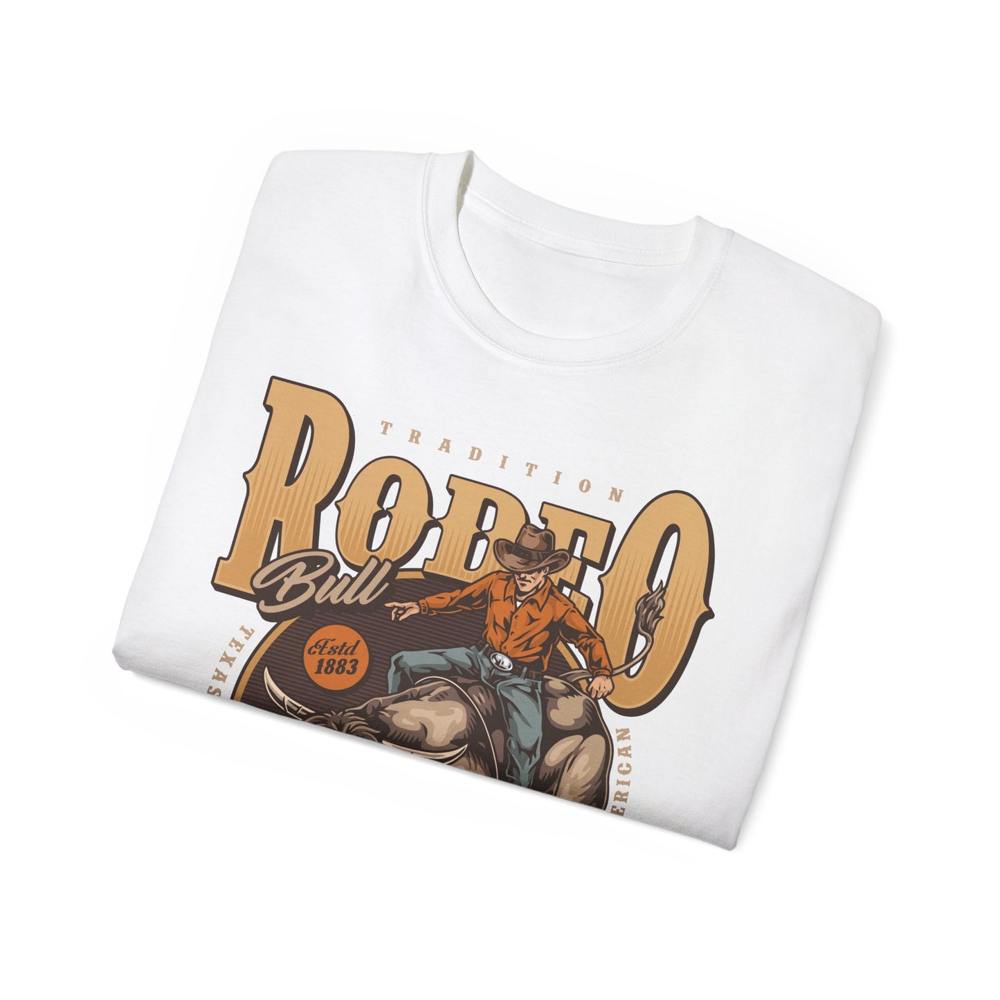Unisex Ultra Cotton Tee - Tradition Rodeo Bull - Real Cowboys