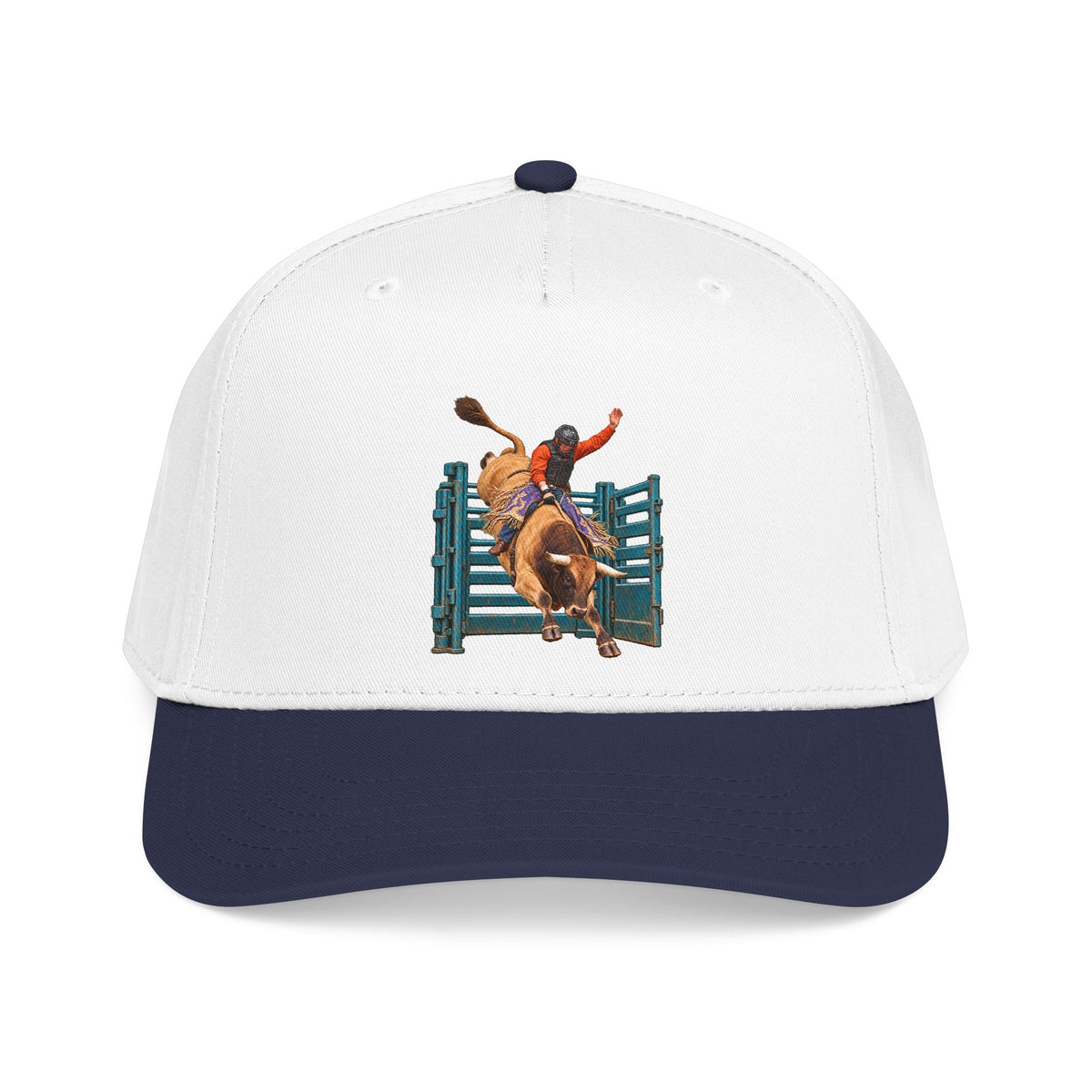 Mid Profile Baseball Cap — Cowboys - Bull Rider - Out of the Chute - without Text - 3D Transparent