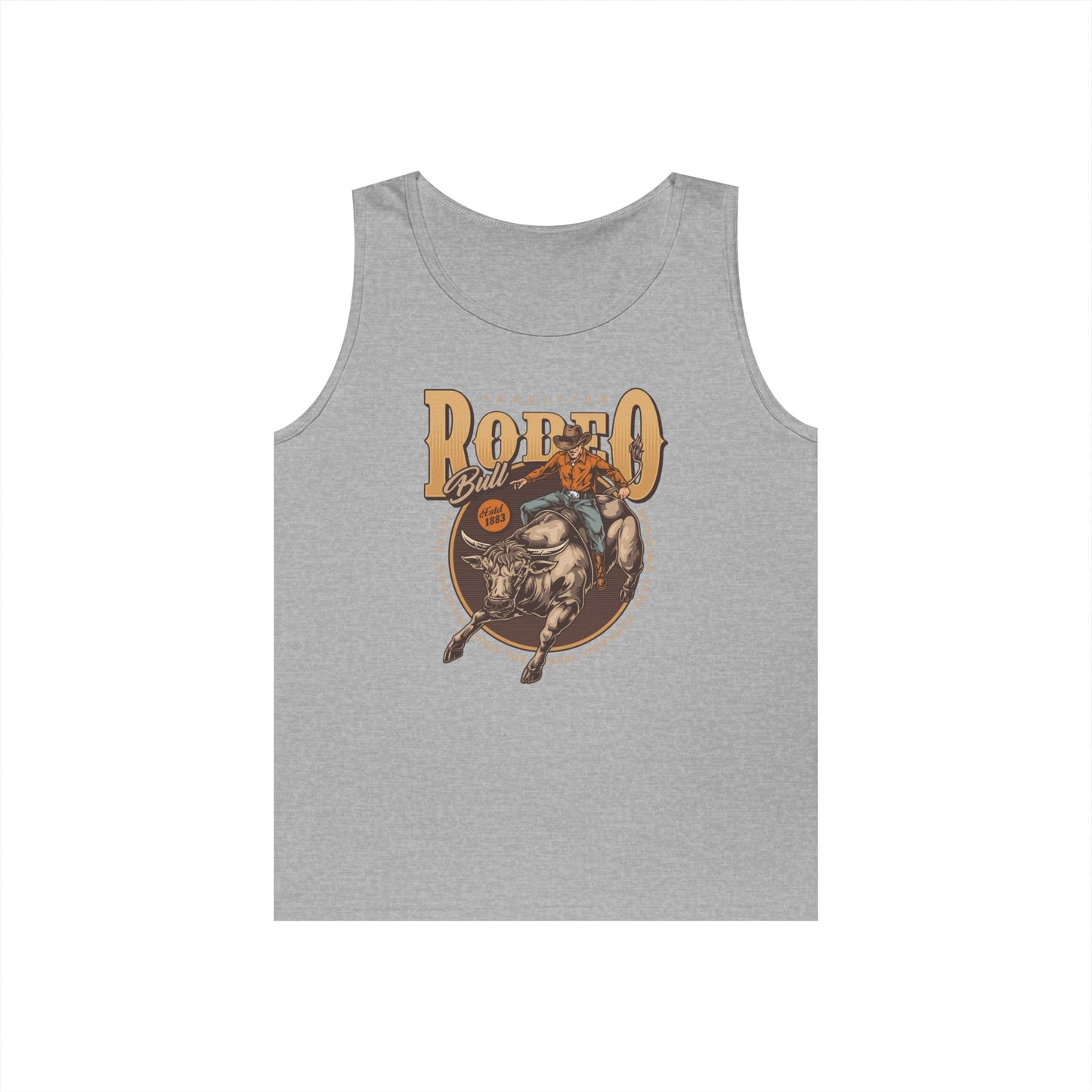 Unisex Heavy Cotton Tank Top - Tradition Rodeo Bull - Real Cowboys