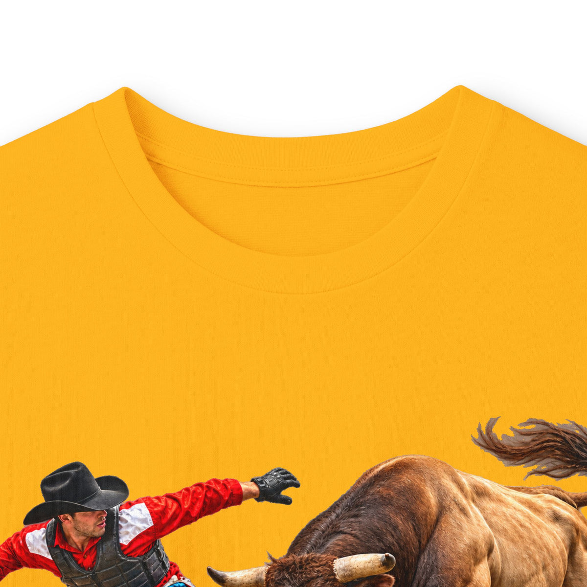 Unisex Ultra Cotton Long Sleeve Tee - Cowboys - Bull Chasing Clown - without Text - 3D Transparent