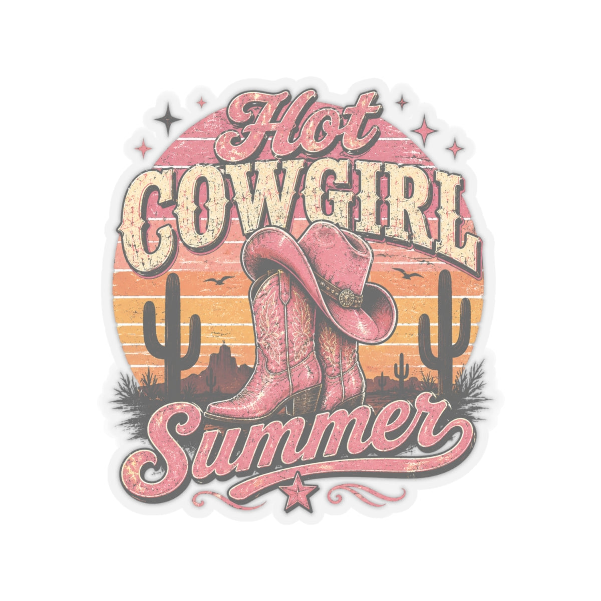 Kiss-Cut Sticker — Hot Cowgirl Summer