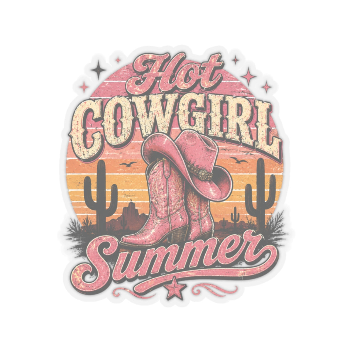 Kiss-Cut Sticker — Hot Cowgirl Summer