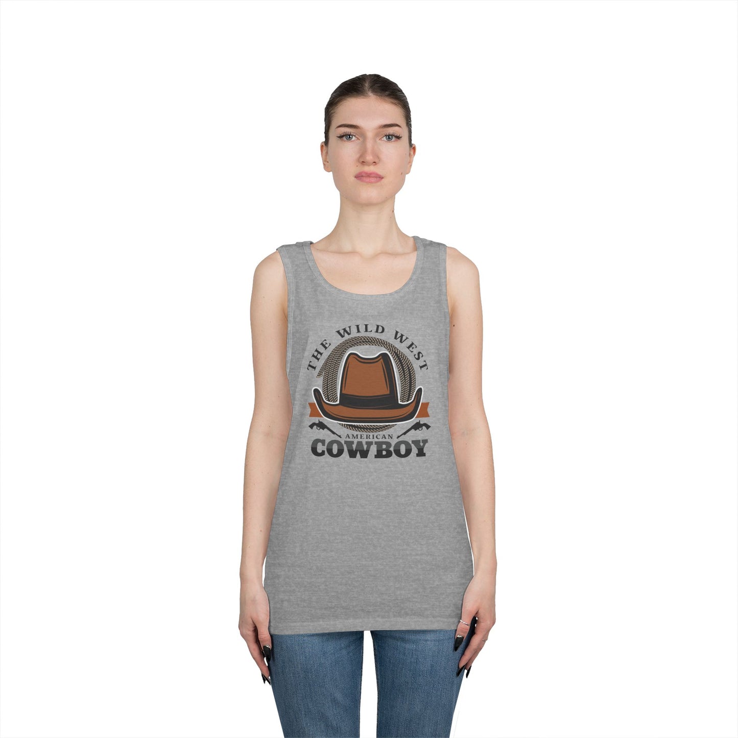 Unisex Heavy Cotton Tank Top - The Wild West - American Cowboy