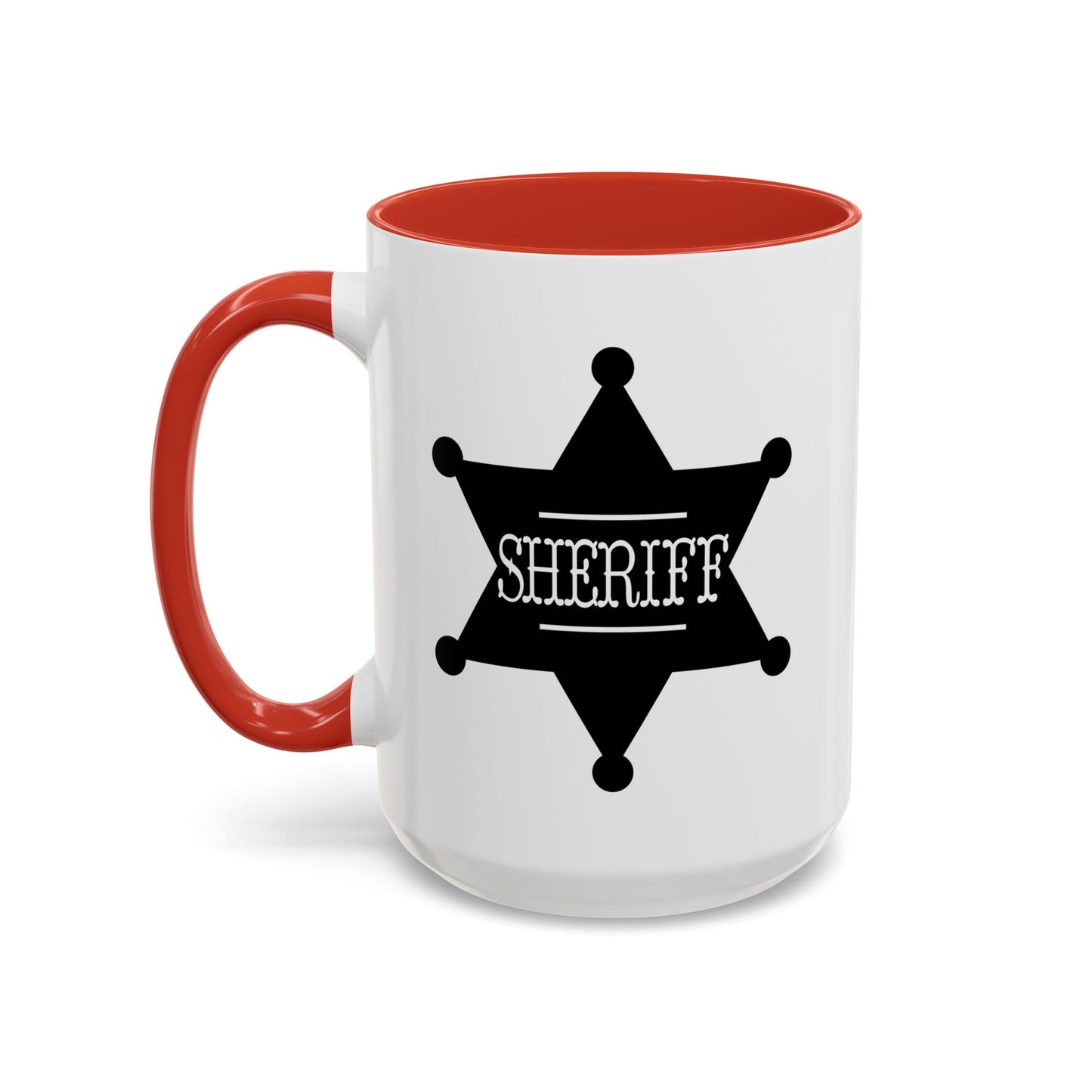 Accent Coffee Mug (11, 15oz) - Sheriff Badge w Txt Sheriff X 300