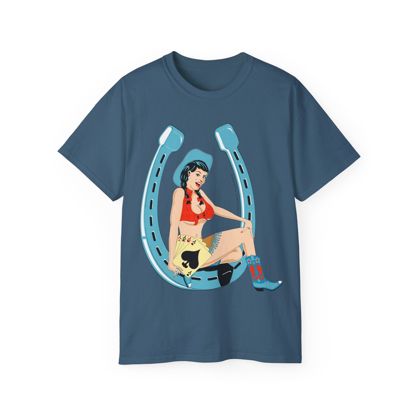 Unisex Ultra Cotton Tee - Sexy Cowgirl Luck - Lady Luck