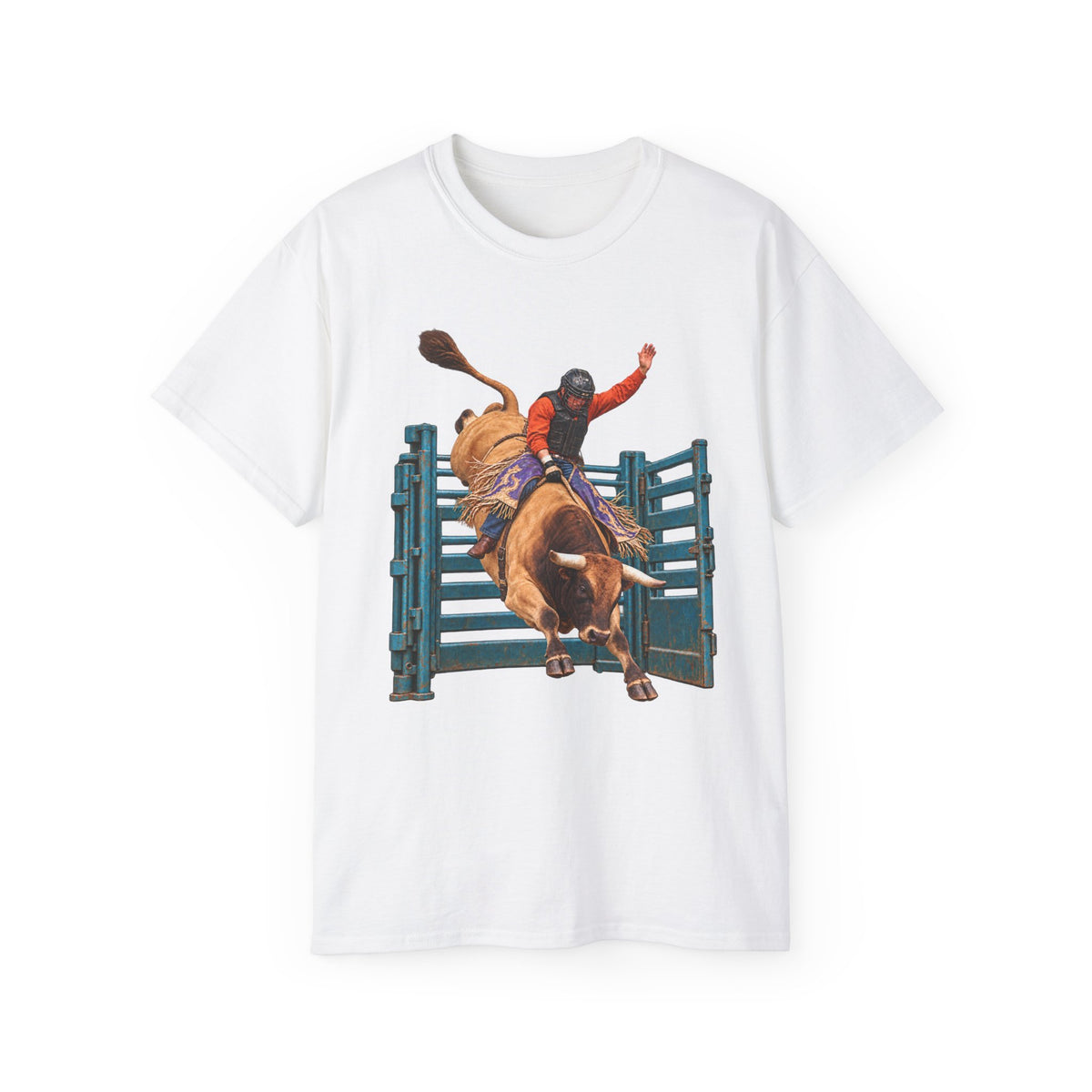 Unisex Ultra Cotton Tee - Cowboys - Bull Rider - Out of the Chute - without Text - 3D Transparent