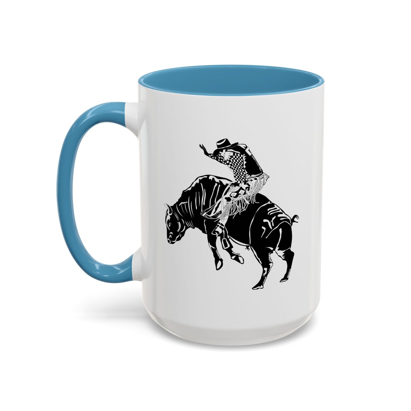 Accent Coffee Mug (11, 15oz) - Cowboy - Bull Rider - BW