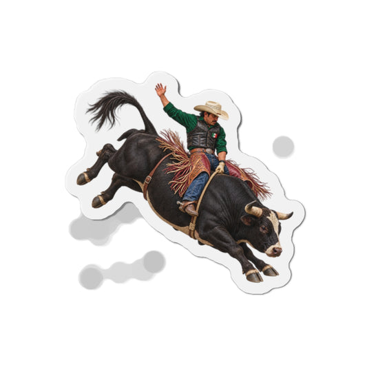 Die-Cut Magnets — Cowboys - Bull Rider - Latino - without Text - 3D Transparent
